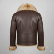 Brown Leather Fur Shearling Men's Winter Jacket