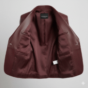 Deep Burgundy Leather Blazer for Women Stylish Look
