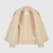 Women's Cream Shearling Jacket Clean Minimal Winter Style