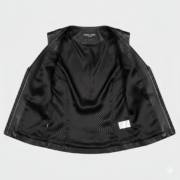 Women Black Leather Vest Zippered Fit V Neck High Quality