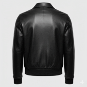 Men’s Premium Black Leather Bomber Jacket Stylish and Elegant