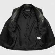 Hollywood Style Black Leather Blazer for Women