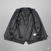 Midnight Blue Men’s Leather Vest in Modern Tapered Style