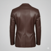 Men's Chocolate Brown Leather Blazer Jacket Classic Style