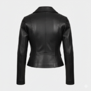 Women’s Black Leather Aviator Jacket with Classic Aviator Charm