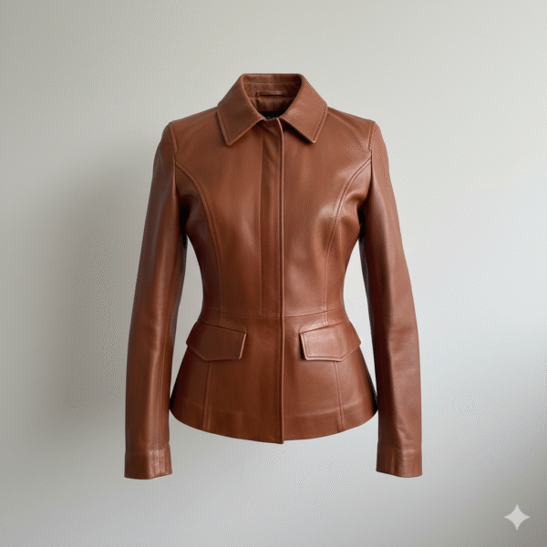 Women’s Brown Leather Classic Aviator Jacket Stylish Design
