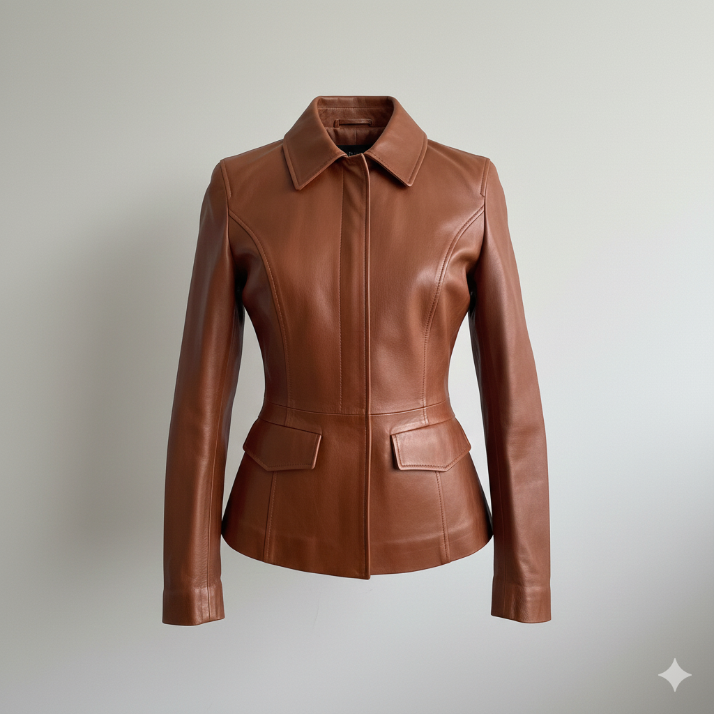 Women’s Brown Leather Classic Aviator Jacket Stylish Design