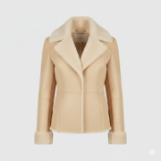 Women's Cream Shearling Jacket Clean Minimal Winter Style