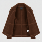 Women's Mocha Shearling Jacket Premium Panel Cut Design