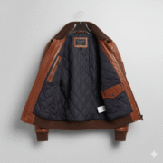 Men's Premium Brown Leather Aviator Bomber Jacket