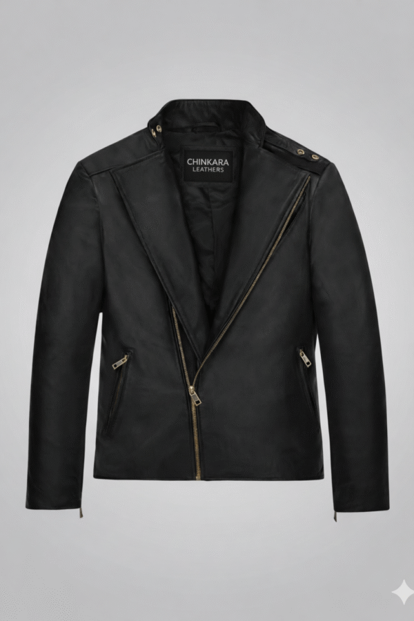 Iron Man Leather Jacket Premium Black Slim Fit Motorcycle Gear