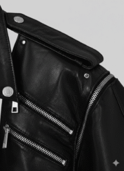 Michael Jackson Biker Jacket Black and White Genuine Leather