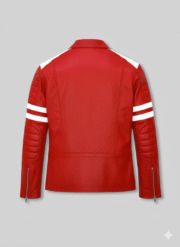 Fight Club Leather Jacket Tyler Durden Red Genuine Leather Biker