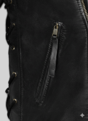 Terminator 2 Black Leather Jacket Arnold Schwarzenegger Style