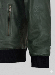 Bradley Cooper Green Leather Jacket Men's Lambskin Bomber