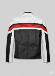 Men's Retro Leather Jacket with Red Stripes Chinkara Leathers