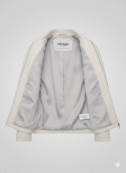 Fast X Jason Statham Cream Leather Jacket Premium Biker Style