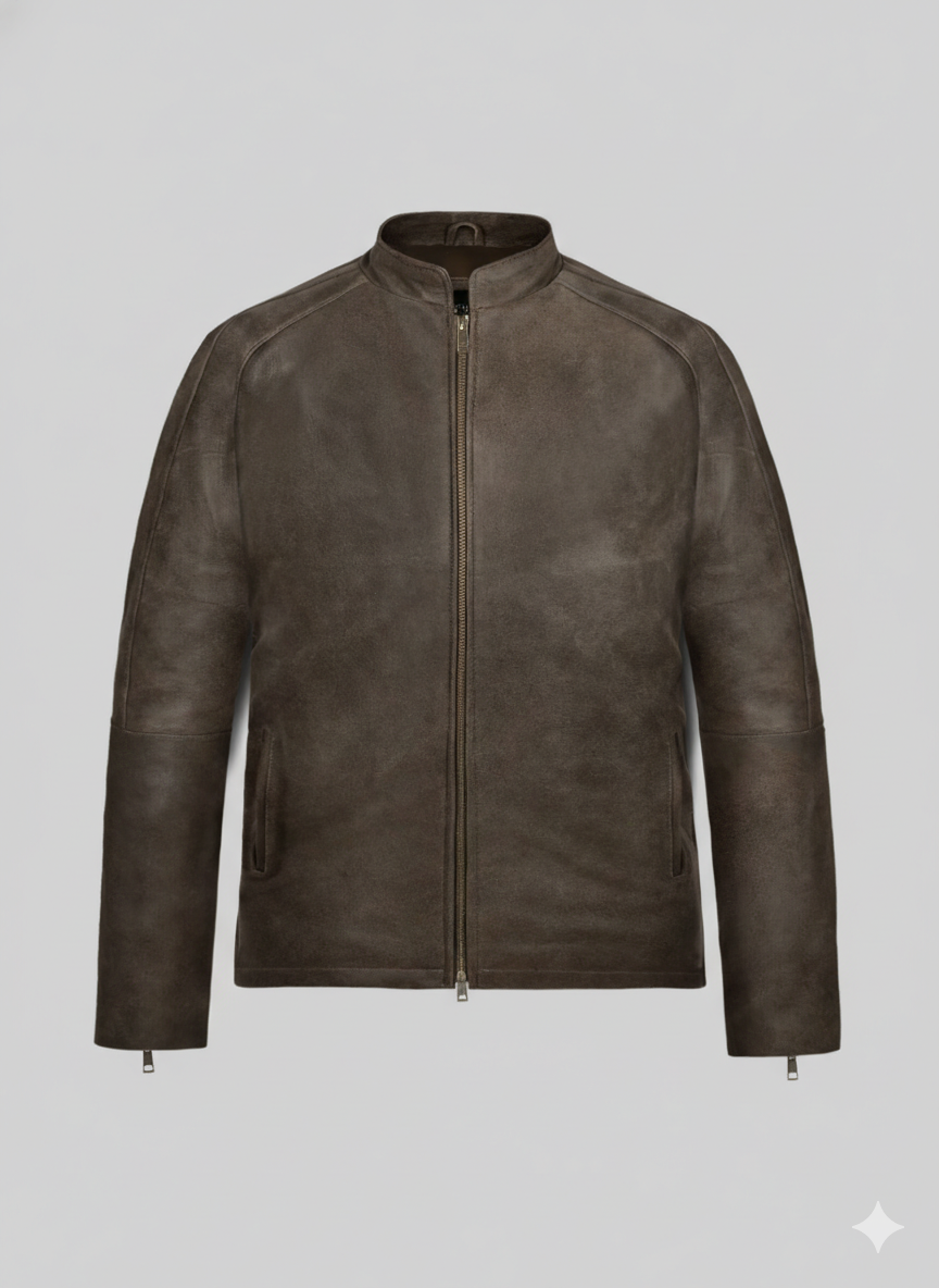 Jack Reacher Brown Leather Jacket Tom Cruise Inspired Casual Fit