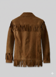 Midnight Cowboy Suede Fringe Jacket Men Brown Western