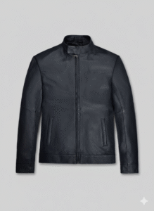 Navy Blue Leather Jacket Men Mission Impossible Fallout Style