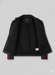 Elevate your style with the N7 Mass Effect Leather jacket. Made from real sheepskin with the iconic red stripe. Shop now at Chinkara Leathers!