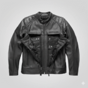 Harley Davidson Black Leather Biker Jacket for Men Riding Gear