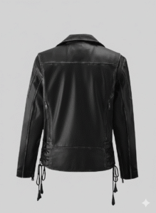 Black Mens Leather Biker Jacket Classic Slim Fit Moto Style