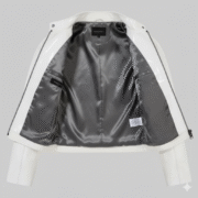 White Shiny Leather Jacket for Women Premium Biker Fashion