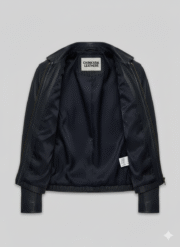 Jim Carrey Leather Jacket Navy Blue Slim Fit Biker Outfit