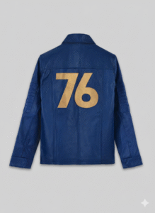 Fallout 76 Blue Leather Vault Dweller Cosplay Biker Jacket