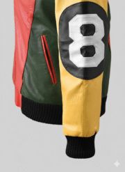 8 Ball Leather Jacket Patrick Warburton Multi Color Bomber