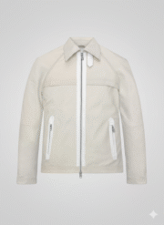 Fast X Jason Statham Cream Leather Jacket Premium Biker Style