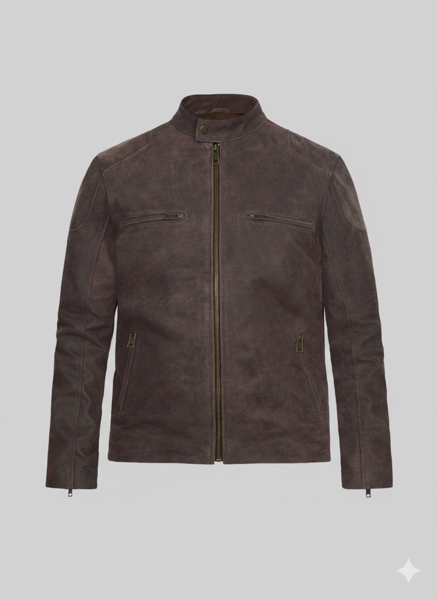 Captain America Civil War Brown Suede Leather Jacket for Men