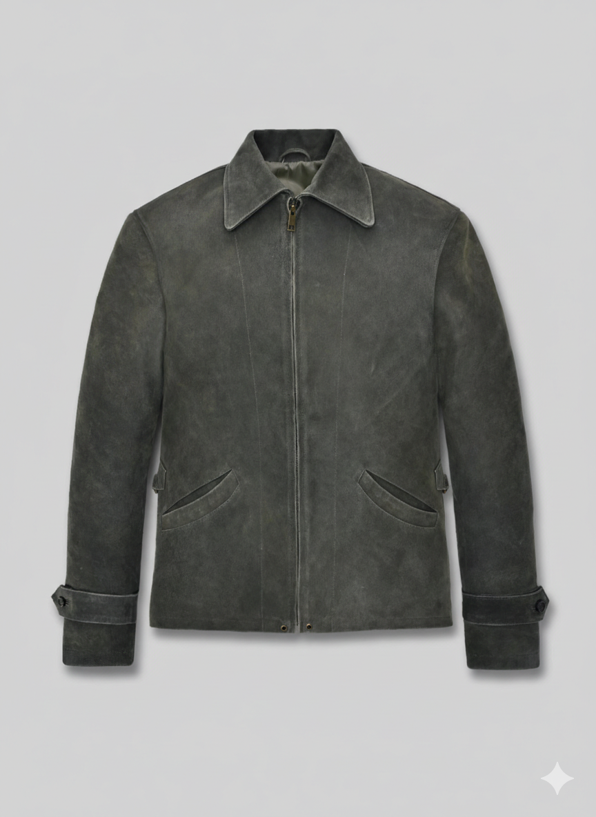 Skyfall Daniel Craig Olive Green Suede Jacket Chinkara Leathers