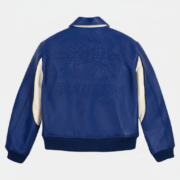 Avirex Blue White Leather Bomber Jacket Premium Casual Outfit