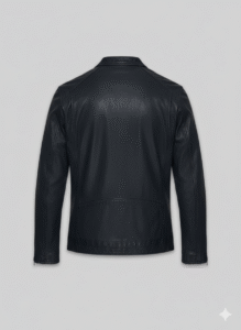 Jim Carrey Leather Jacket Navy Blue Slim Fit Biker Outfit