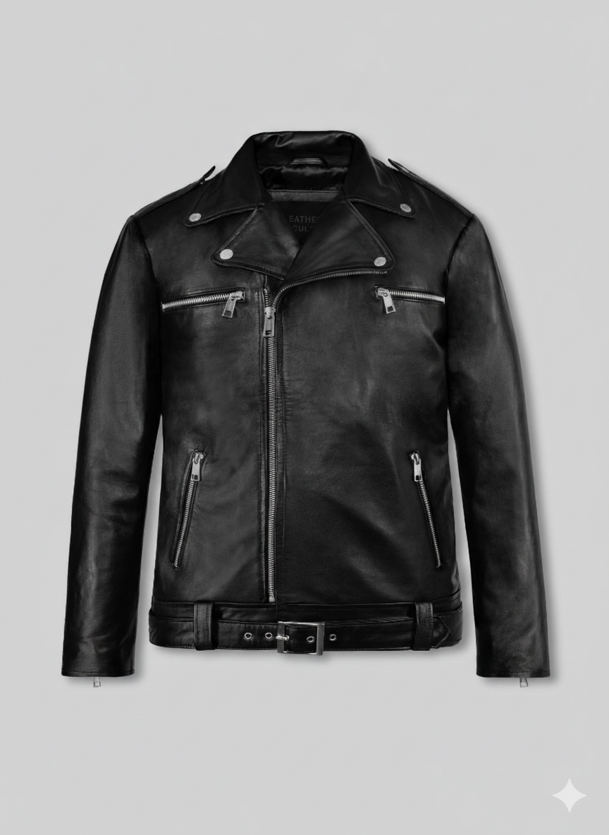 Negan Walking Dead Leather Jacket Jeffrey Morgan Biker Outfit