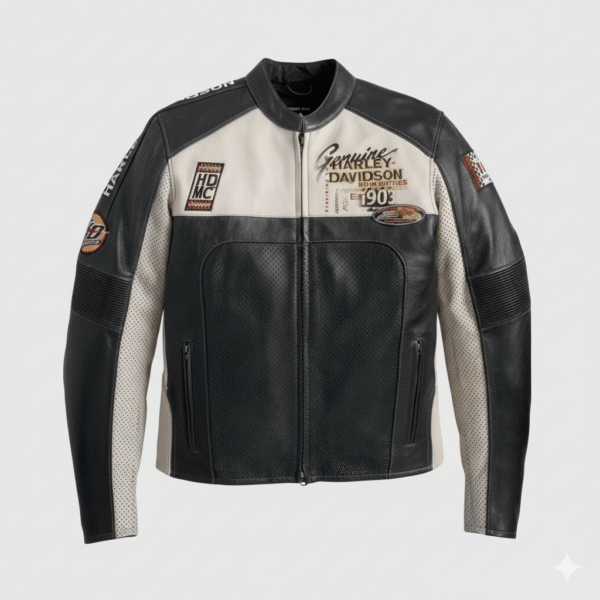 Harley Davidson Leather Jacket Vintage Racing Style Biker Gear