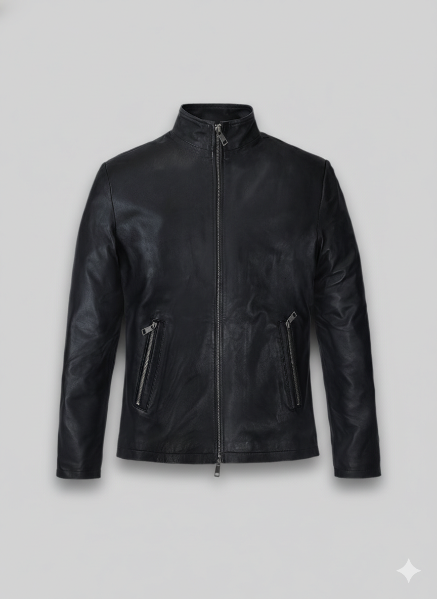 Chris Pratt Leather Jacket Premium Black Slim Fit Biker Wear