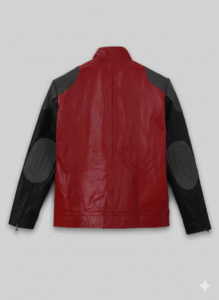 Akon Leather Jacket Men's Red Black Two Tone Biker Style
