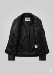 Fringe Leather Biker Jacket for Men with Premium Black Hide