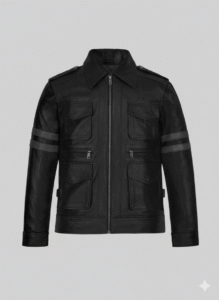Leon Kennedy Resident Evil 6 Leather Jacket Premium Black Biker