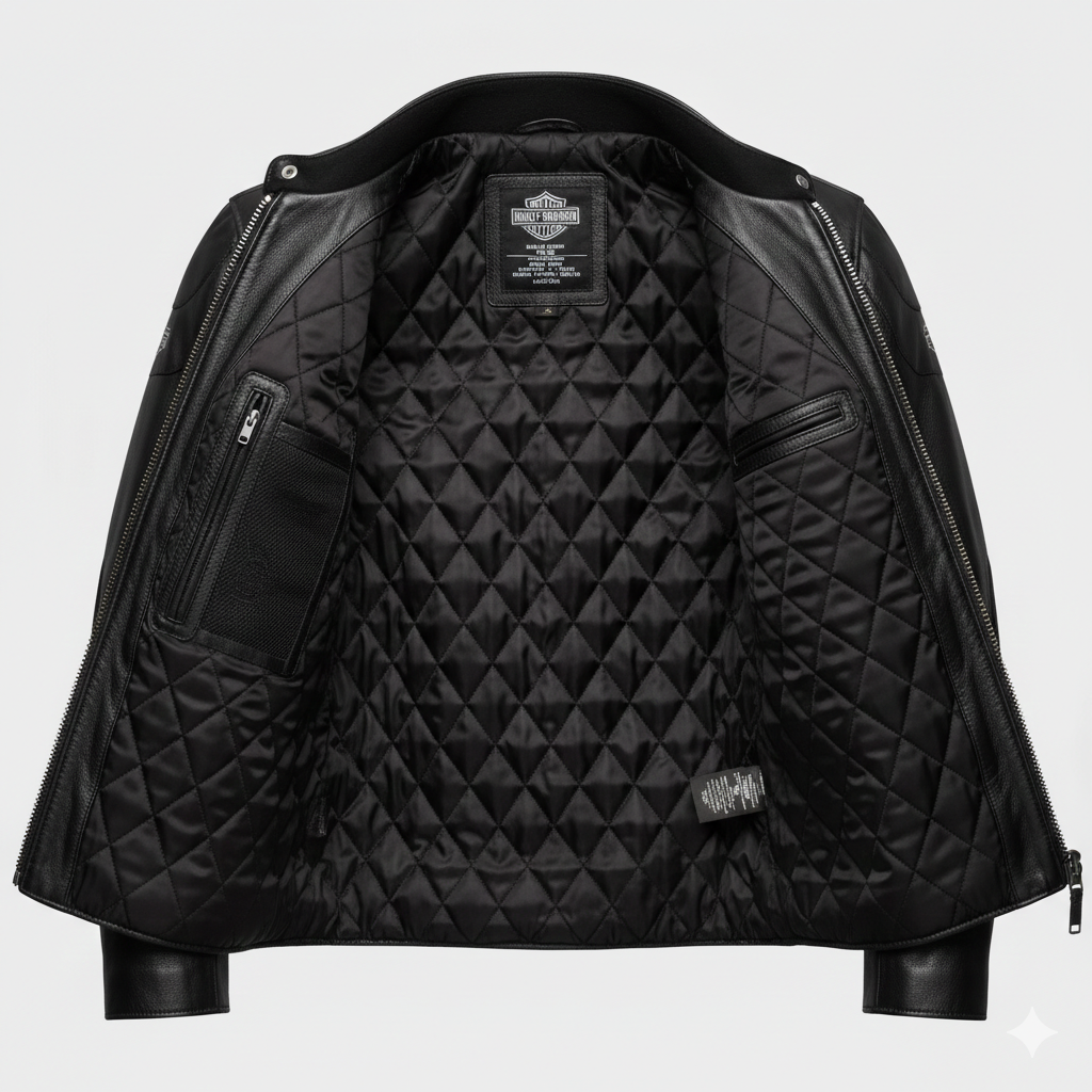 Harley Davidson Leather Jacket Men Black Motorcycle Biker Gear