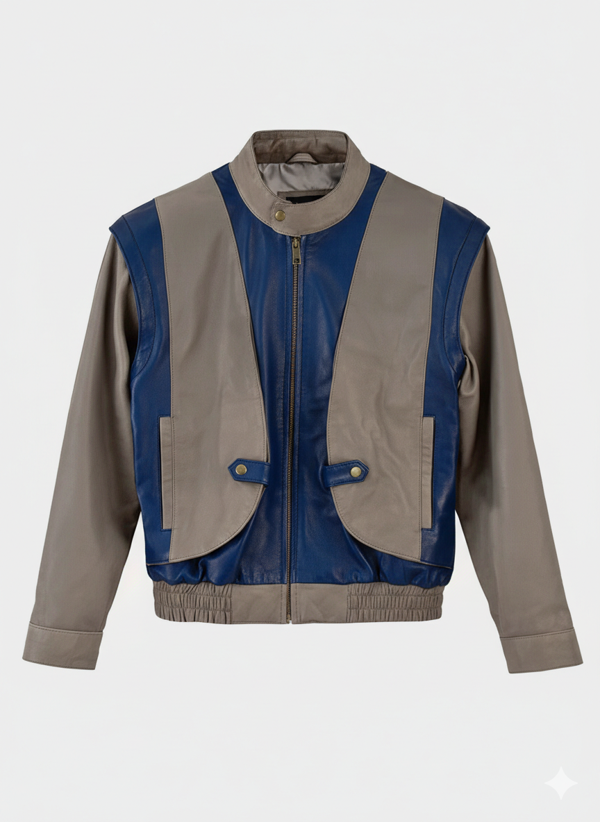 X-Men Apocalypse Leather Jacket Blue Grey Tye Sheridan Style