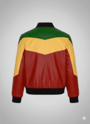 Bob Marley Leather Jacket Men’s Rasta Color Genuine Lambskin