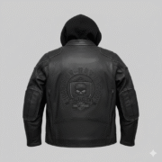 Harley Davidson Black Leather Hooded Jacket Willie G Skull Biker