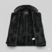 Dark Green Shearling Aviator Jacket Women Leather B3 Bomber