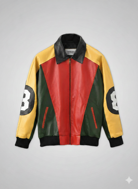 8 Ball Leather Jacket Patrick Warburton Multi Color Bomber