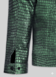 Green Croc Leather Jacket Premium Men’s Slim Fit Biker Style