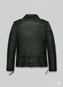 Chris Pine Green Leather Biker Jacket for Men Premium Skin